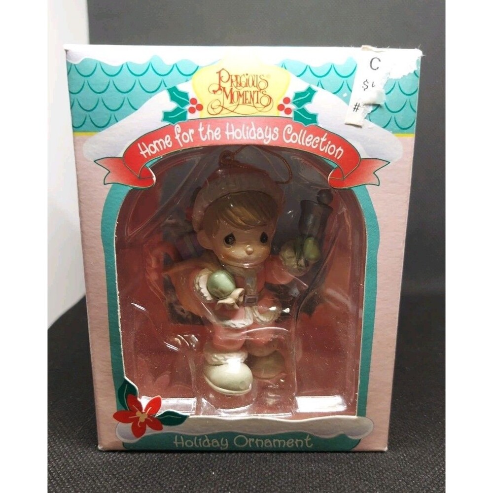 Precious Moments Ornament  By Enesco #182370 1995 Boy Santa With Gifts Bell